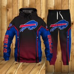 Buffalo Bills nfl Men's Tracksuit Set 2 Piece Hooded Sweatsuit Jogging Suit fan Gift v4