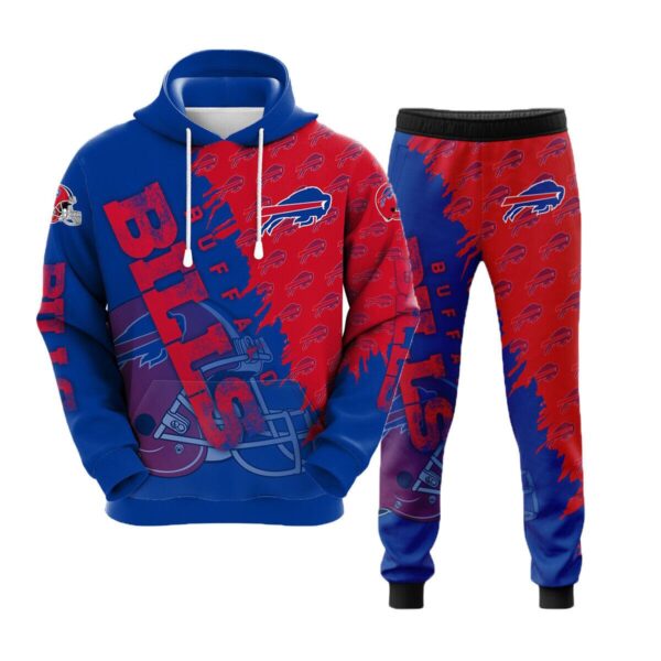 Buffalo Bills nfl Mens set Hooded Sweatsuit Casual Hoodie Football Sweatpants Tracksuit