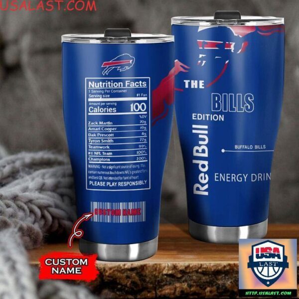 Buffalo Bills nfl Red Bull Custom Name Tumblers Cup