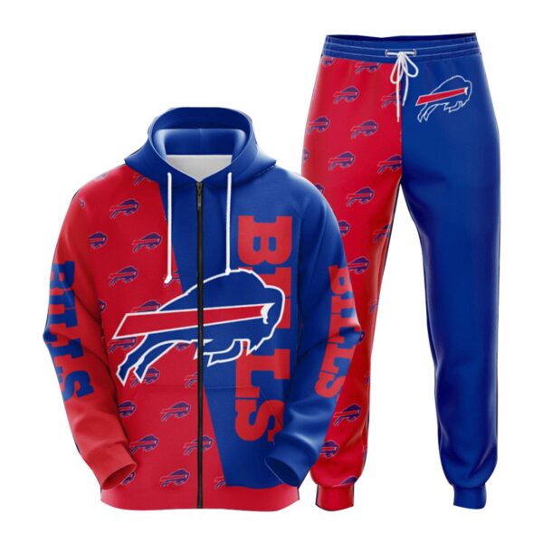 Buffalo Bills nfl Tracksuit Set 2 Piece Casual hoodie Sweatshirt Sports Pants Gift