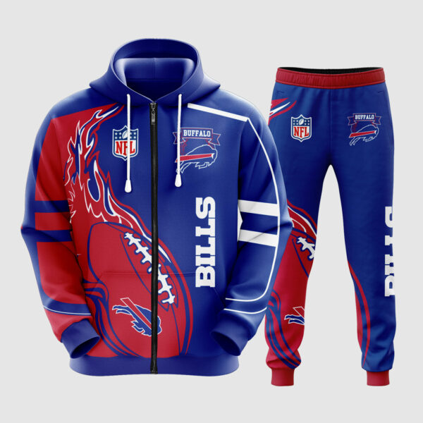 Buffalo Bills nfl fire ball set Sweatpant and hoodie Sports Outfit Gift