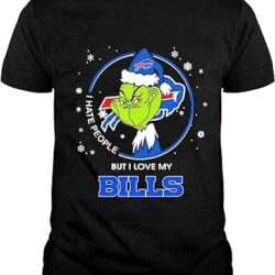 Buffalo bills NFL Christmas Grinch, I Hate People But I Love My Favorite Football Team t-Shirt