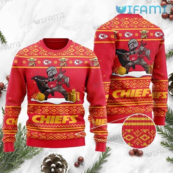 Chiefs Christmas Sweater Baby Yoda Boba Fett Kansas City Chiefs Gift 1