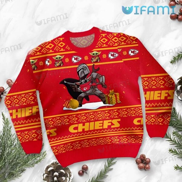 Chiefs Christmas Sweater Baby Yoda Boba Fett Kansas City Chiefs Gift 2