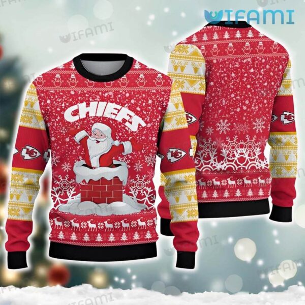 Chiefs Christmas Sweater Santa Claus Chimney Kansas City Chiefs Gift