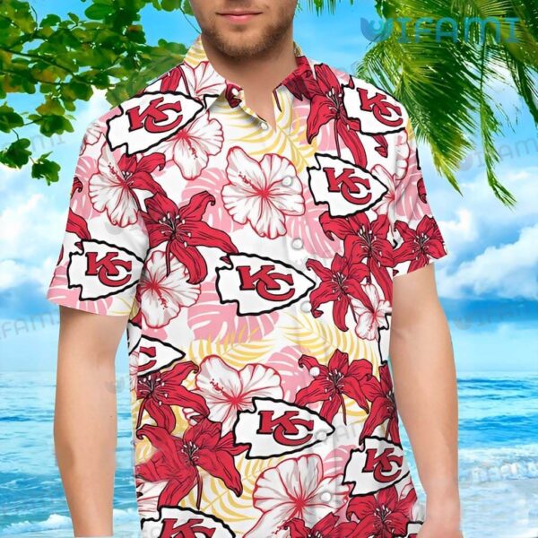 Chiefs Hawaiian Shirt Colorful Flower Palm Leaf Kansas City Chiefs Gift 1