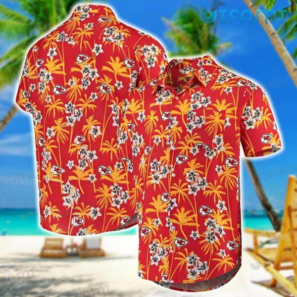 Chiefs Hawaiian Shirt Floral Coconut Tree Pattern Kansas City Gift 1