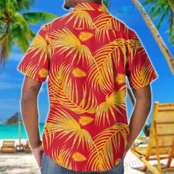 Chiefs Hawaiian Shirt Gold Palm Leaf Logo Pattern Kansas City Gift 2