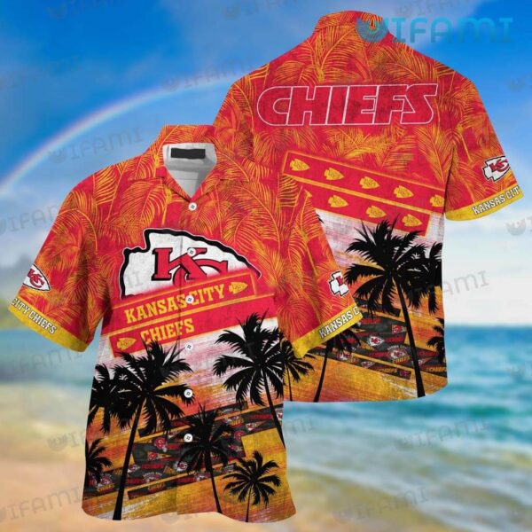 Chiefs Hawaiian Shirt Tropical Leaf Pattern Logo Kansas City Chiefs Gift 1