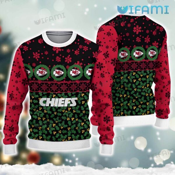 Chiefs Sweater Christmas Holly Berry Snowflake Kansas City Chiefs Gift