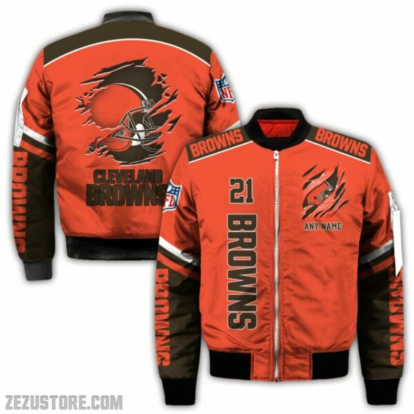 Cleveland Browns NFL all over 3D Bomber jacket fooball gift for fan