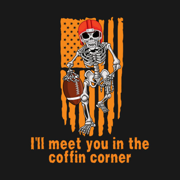 Coffin Corner Football Tee Halloween Game Day Shirt Football Gift Football Shirt Skeleton Football Tee Football Shirt Gift Playertee T Shirt 2