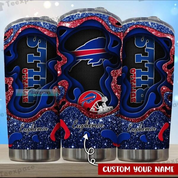 Custom Buffalo Bills Glitter Helmet Tumbler