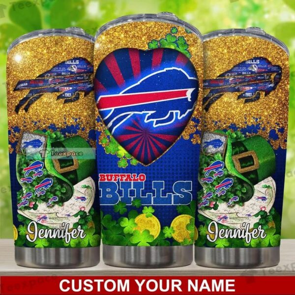 Custom Buffalo Bills Golden Bull Happy Saint Patrick's Day Tumbler