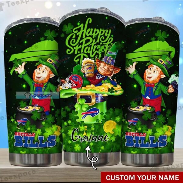 Custom Buffalo Bills Happy Saint Patrick's Day Tumbler