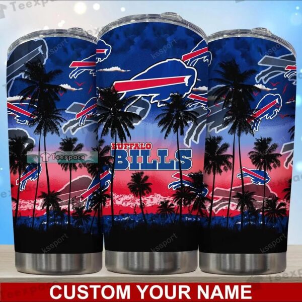 Custom Buffalo Bills Hawaiian Sunset Tumbler