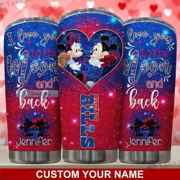 Custom Buffalo Bills Mickey Love You To The Moon And Back Tumbler