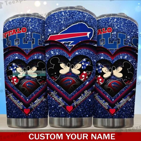 Custom Buffalo Bills Mickey Minnie Valentines Tumbler