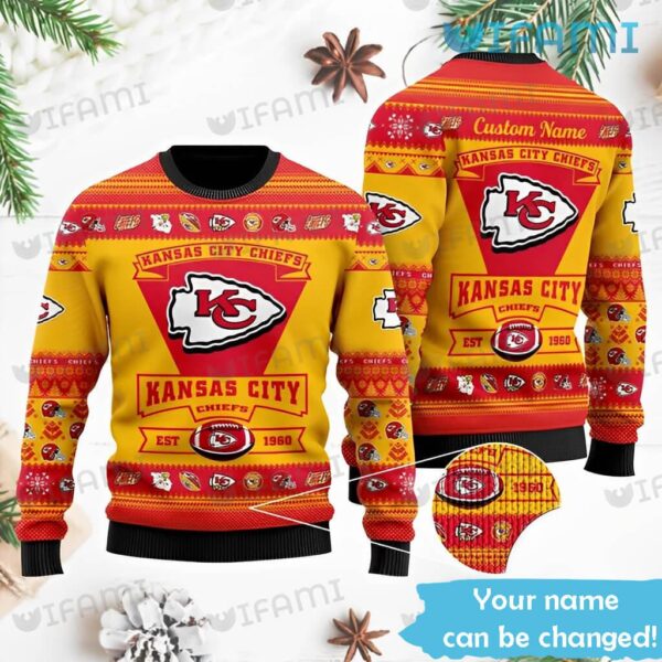 Custom-Chiefs-Christmas-Sweater-Logo-History-EST-1960-Kansas-City-Chiefs-Gift