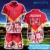 Custom Chiefs Hawaiian Shirt Pink Flower Tropical Leaves Kansas City Gift Custom Chiefs Hawaiian Shirt Pink Flower Tropical Leaves Kansas City Gift