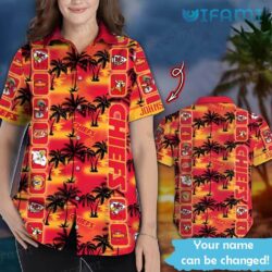 Custom KC Chiefs Hawaiian Shirt Logo History Kansas City Chiefs Gift Custom KC Chiefs Hawaiian Shirt Logo History Kansas City Chiefs Gift 2