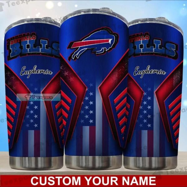 Custom Name Buffalo Bills American Bull Steel Tumbler