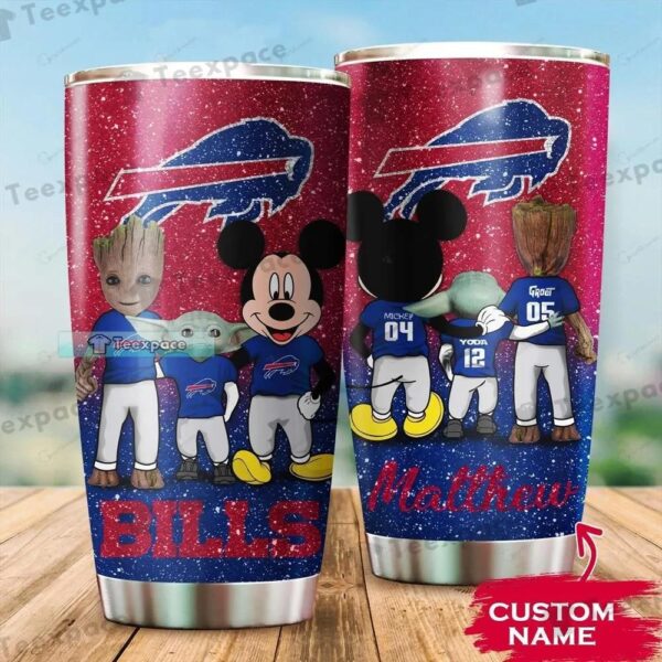 Custom Name Buffalo Bills Grogu Mickey Groot Players Tumbler