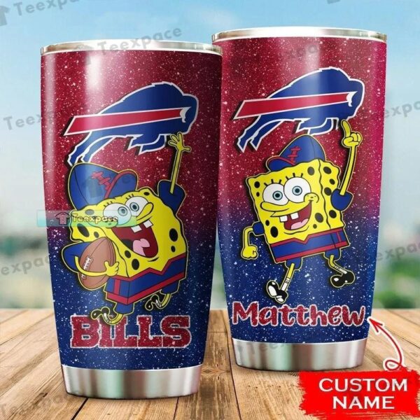 Custom Name Buffalo Bills SpongeBob Player Tumbler