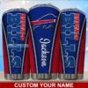 Custom name Buffalo Bills Leather Pattern Tumbler