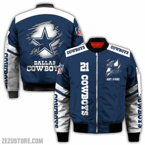 Dallas Cowboys NFL all over 3D Bomber jacket fooball gift for fan