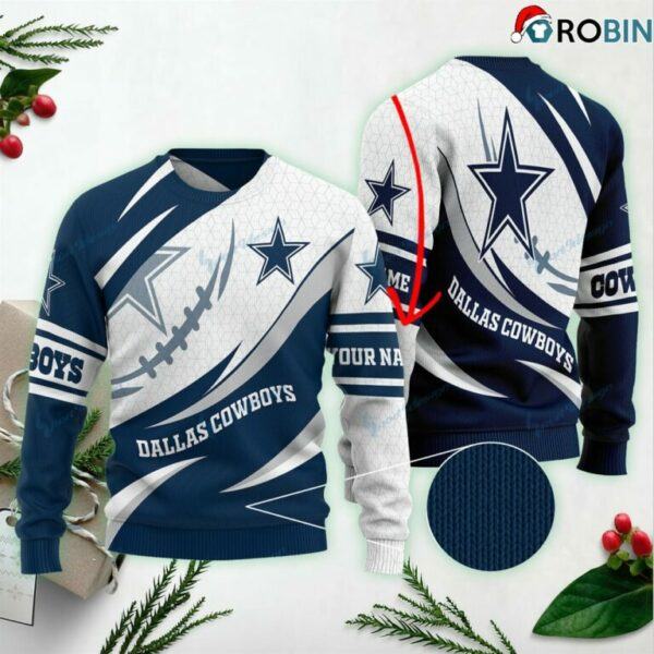Dallas Cowboys Personalized name Ugly Sweater Christmas custom for fan