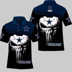 Dallas Cowboys Skull Nfl Fan 3d Printed Polo