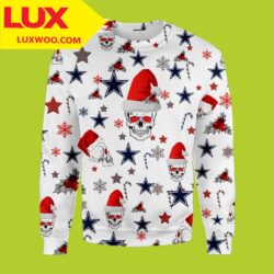 Dallas Cowboys Ugly sweater Christmas, skull happy gift for fan