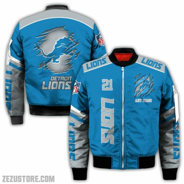 Detroit Lions NFL all over 3D Bomber jacket fooball gift for fan
