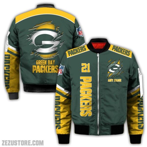 Green Bay Packers NFL all over 3D Bomber jacket fooball gift for fan