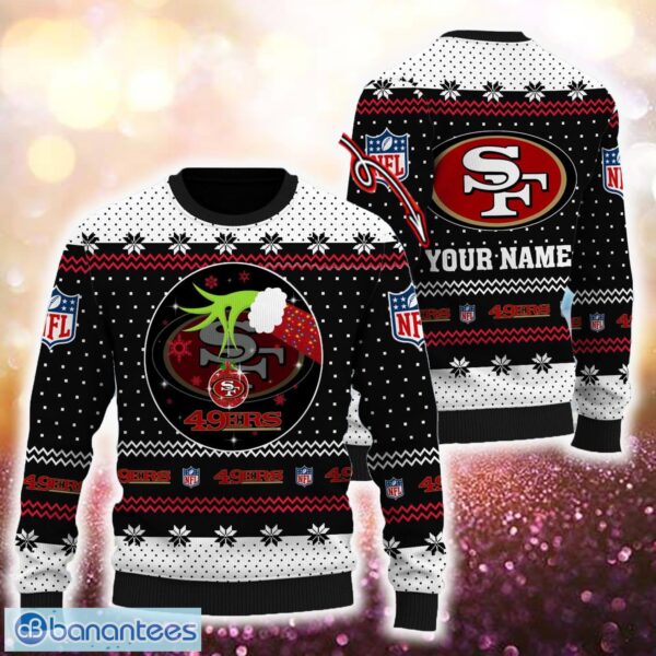 Grinch Decor San Francisco 49ers NFL Personalized Knitted Christmas Sweater Gift Fans