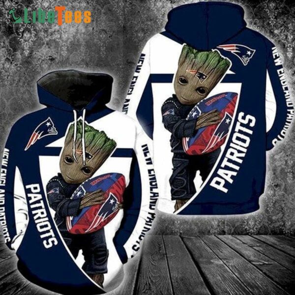 Groot Hugs New England Patriots Hoodie Gifts For Patriots Fans custom shirt
