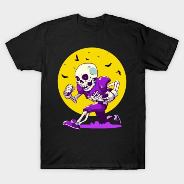 Halloween Football Skeleton T Shirt 1
