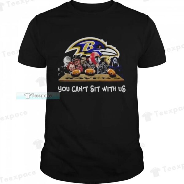 Horror Character You Can't Sit With Us Halloween Ravens Shirt 1