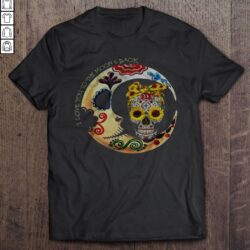 I Love You To The Moon And Back Skull Sunflower Bow T-shirt