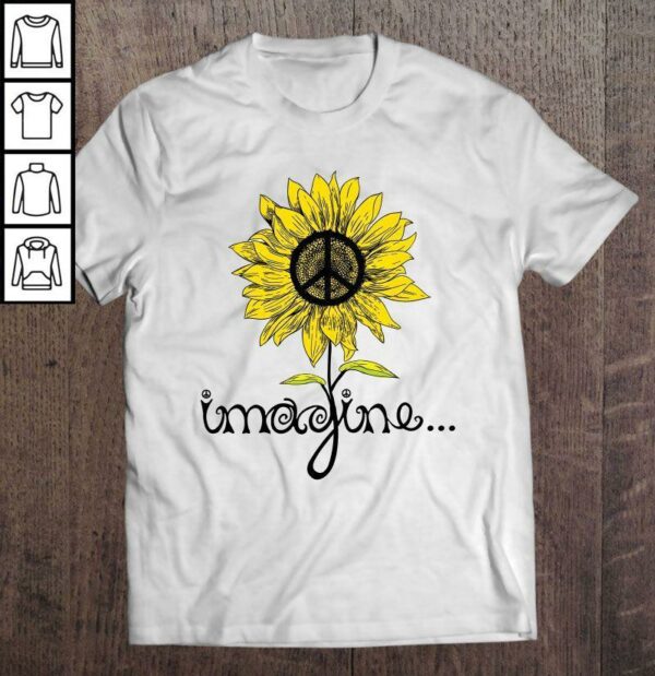 Imagine Hippie Sunflower Gift TShirt
