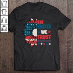 In God We Trust American Sunflower Patriotic Tee T-Shirt