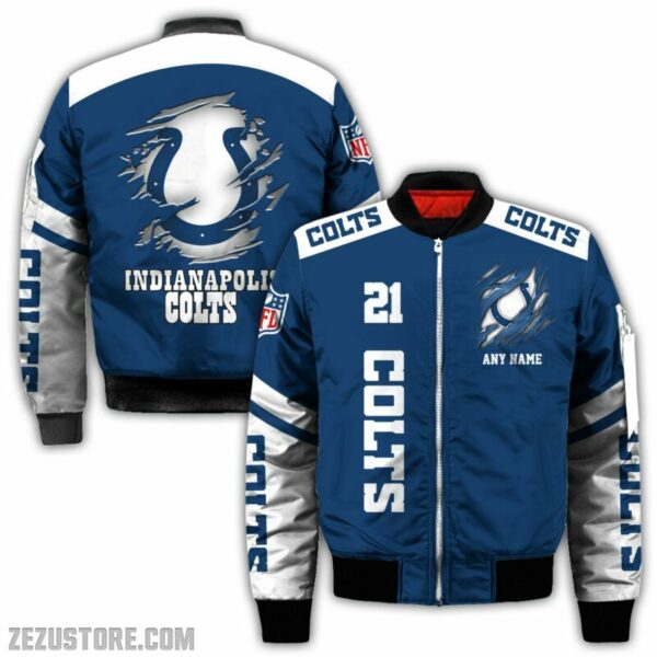 Indianapolis Colts NFL all over 3D Bomber jacket fooball gift for fan