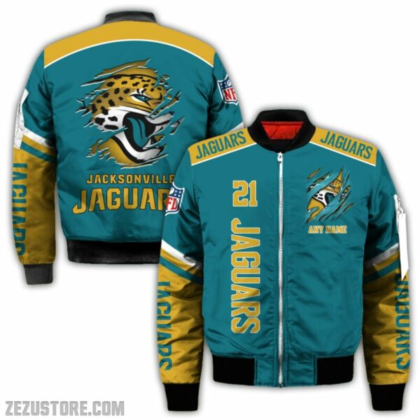 Jacksonville Jaguars NFL all over 3D Bomber jacket fooball gift for fan