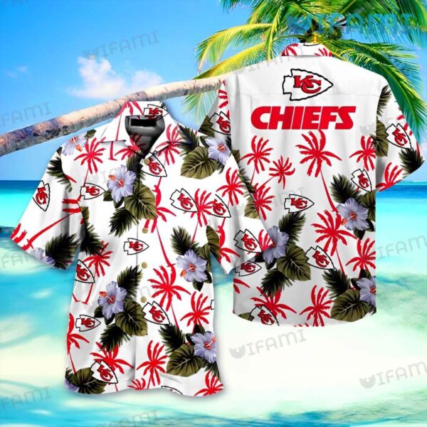 KC Chiefs Hawaiian Shirt Hibiscus Tropical Leaf Kansas City Gift 1