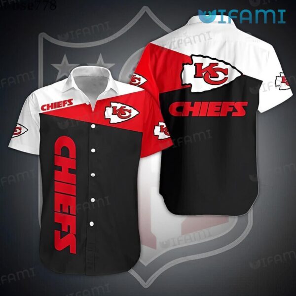 KC Chiefs Hawaiian Shirt Red Black White Kansas City Chiefs Gift