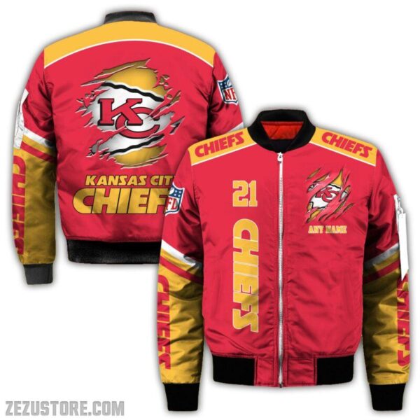 Kansas City Chiefs NFL all over 3D Bomber jacket fooball gift for fan