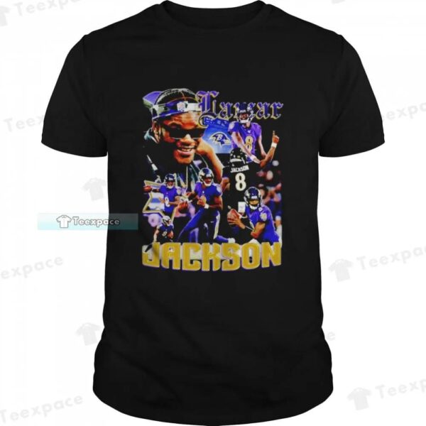 Lamar Jackson 8 2023 Ravens Shirt 1