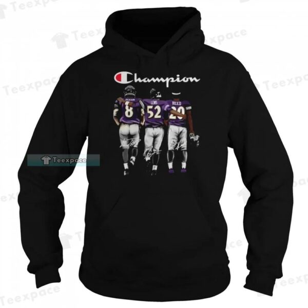 Lamar Jackson Ray Lewis And Ed Reed Champion Signatures Ravens Shirt 2