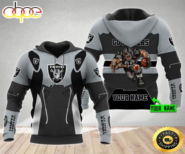 Las Vegas Raiders Nfl 3D Hoodie Personalized Metal Mascot